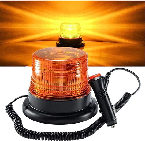 Led Emergency Warning Strobe Lights 360° Rotation Car Beacon Light 12v