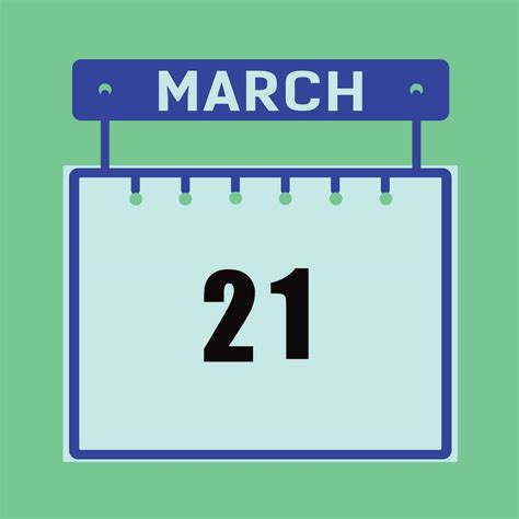 March 21 Calendar Daily Icon Date Month Design 26360609 Vector Art At