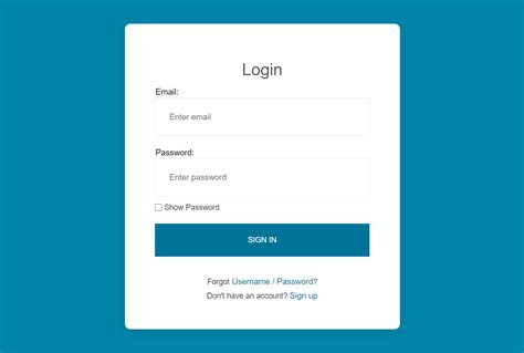 Login Form Template 1 User Experience Design And Technology