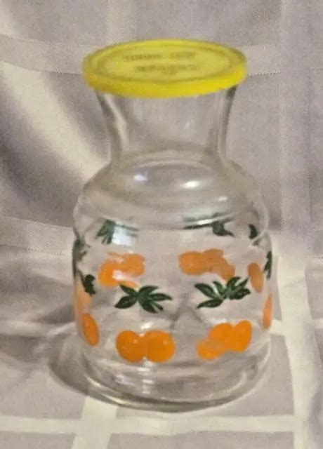 vintage 1987 anchor hocking orange juice carafe jar pitcher w lid 15 00 picclick