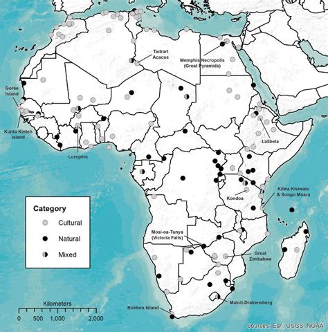Map Of Unesco World Heritage Sites In Africa Image C Gokee