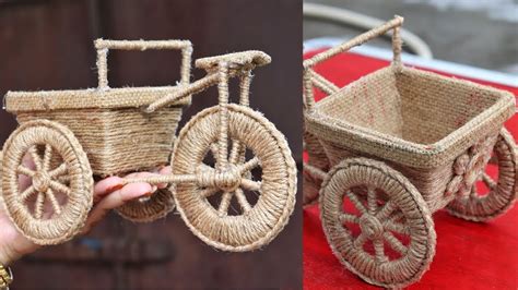 Diy Cycle Showpiece Making With Jute Thread Jute Craft Ideas Youtube
