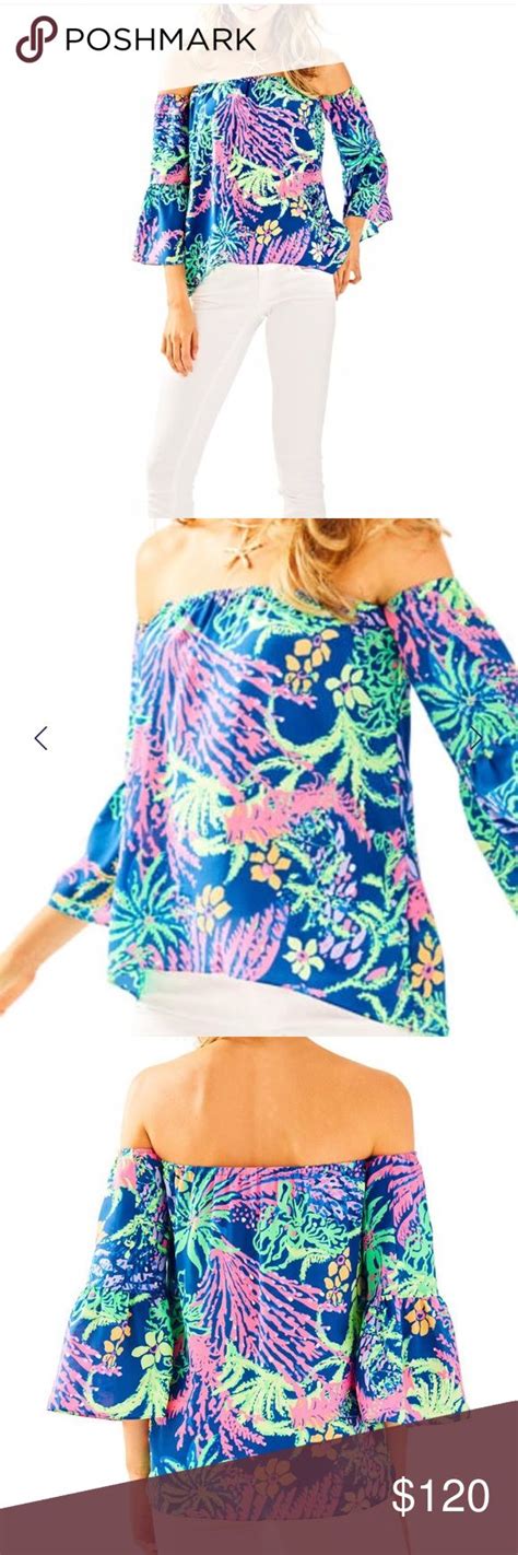 New Lilly Pulitzer Sanilla Silk Off The Shoulder Lilly Pulitzer Tops