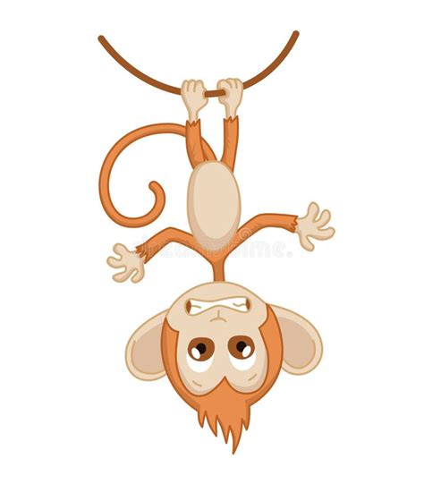 Cute Funny Monkey Colorful Cartoon Illustration Vector Little