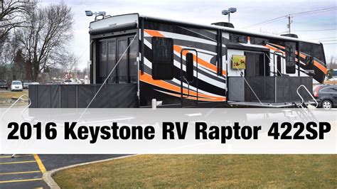 2016 Keystone Rv Raptor 422sp Toy Hauler Fifth Wheel Youtube