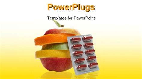 Vitamin Pill Powerpoint Template Background Of Food Health Lifestyle