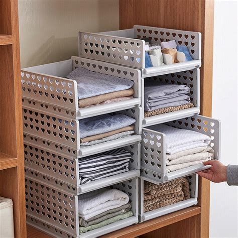 Charahome fabric storage organizer clothes drawer dresser with 8 drawers, dresser storage tower for bedroom, hallway, entryway, closets, heavy duty steel construction, wood top. Stackable Wardrobe Drawer Units Organizer Clothes Closet ...