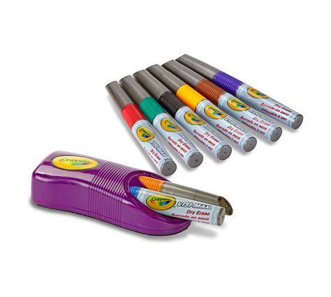 Dry Erase Marker And Magnetic Eraser Set Visi Max 8 Colors Chisel Tips