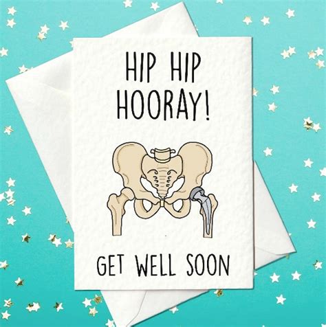 Hip Hip Hooray Hip Operation Get Well Soon Card Hip Etsy