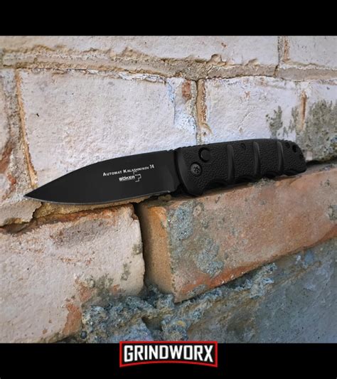 Boker Kalashnikov Drop Point Automatic Knife Black And Black Grindworx