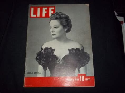1939 March 6 Life Magazine Tallulah Bankhead Beautiful Front Cover Gg 216 Ebay