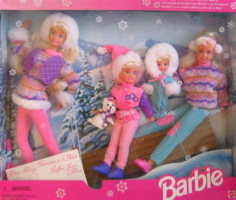 buy barbie winter holiday set sledding fun w 4 dolls skipper kelly stacie and barbie koko