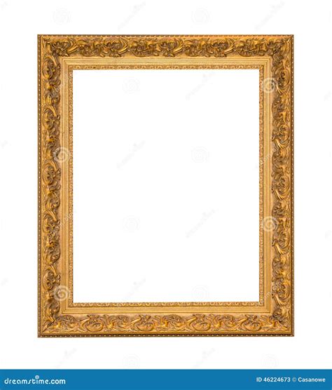 Gold Frame Elegant Vintage Isolated On White Background Stock Image