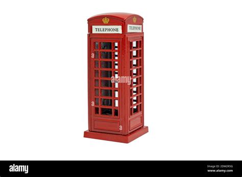 Famous London Red Telephone Booth Isolated On White Stock Photo Alamy