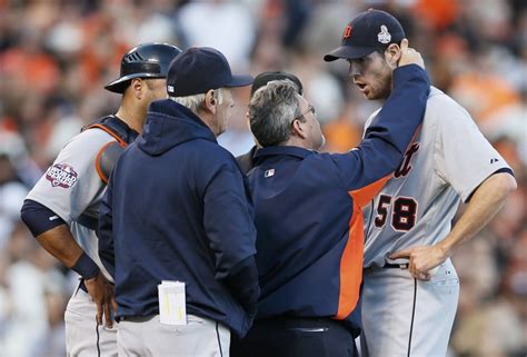 Tigers Pitcher Doug Fister Gets Hit In The Head And Stays In The Game