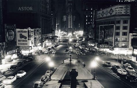 Times Square at night. New York, 1950.[1562x1005] | Times square, Times square new york, Nyc 