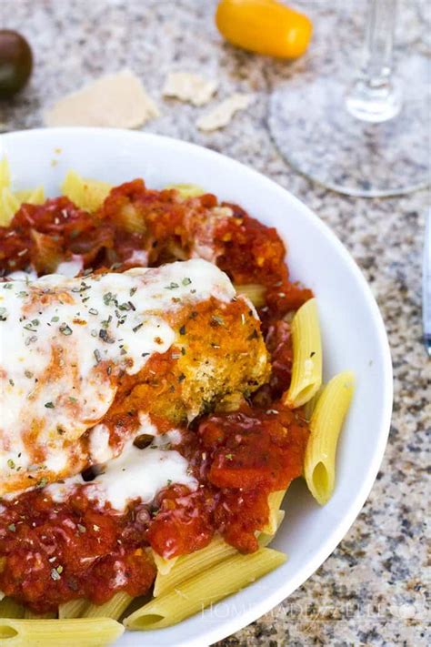 Stir the parmesan and bread crumbs in a pie dish. Clean Eating Chicken Parmesan ⋆ Homemade for Elle