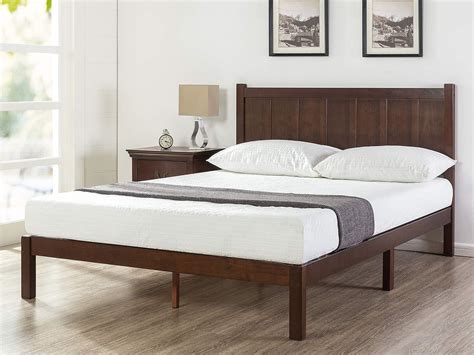 Zinus Adrian Wood Rustic Style Platform Bed With Headboard No Box