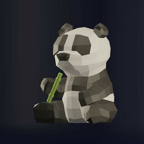 3d File Panda Lowpoly・3d Printable Model To Download・cults