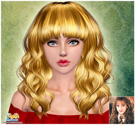 If you don't know what i'm talking i'm telling you: Curly long hair with bangs ID 886 by Peggy Zone - Sims 3 Hairs
