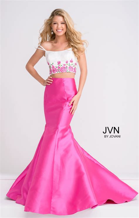 Jovani jvn50204 - Sleeveless Two-Piece Mermaid with Floral Embroidery ...