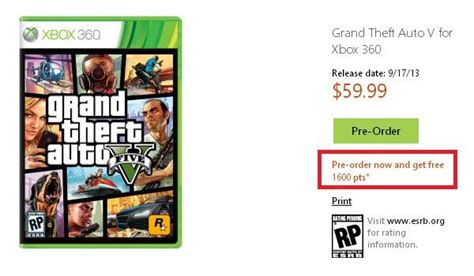 Pre Ordering Gta 5 Will Get You 1600 Microsoft Points Ubergizmo