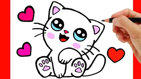 Cat Easy Drawing Cute How To Draw A Cute Cat Easy Step By Step