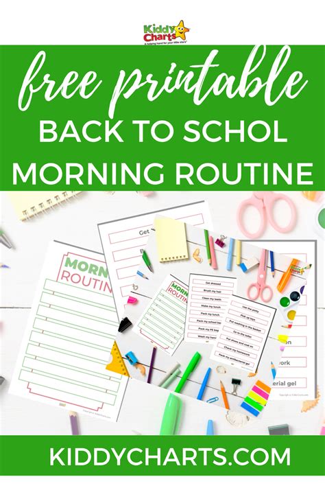Back To School Morning Routine Chart Free Printable