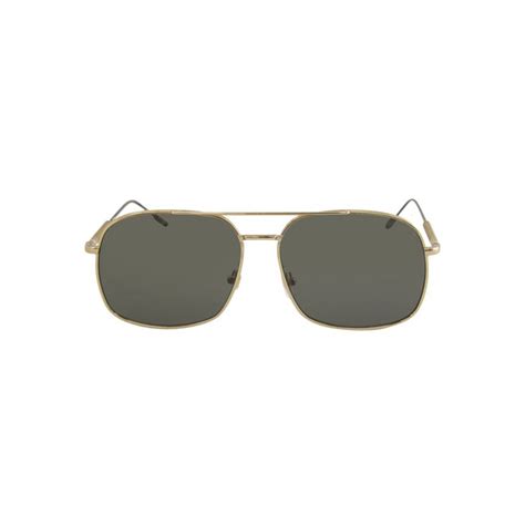 men s metal rectangular pilot sunglasses gold montblanc touch of modern