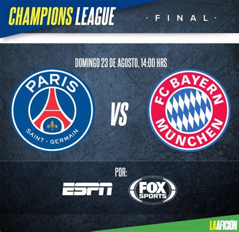 Bt sport 1 will broadcast the champions league final between psg and bayern munich live on tv. PSG vs Bayern Múnich: horario y dónde ver final Champions ...