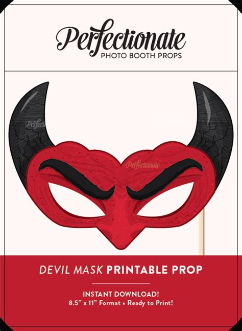 Devil Mask Printable Devil Mask Prop Halloween Props Etsy Uk