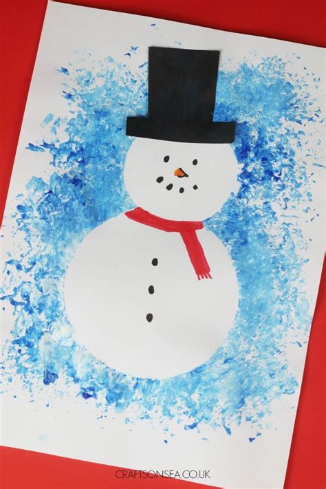 Easy Snowman Art For Kids Resist Art Craft Using Free Template