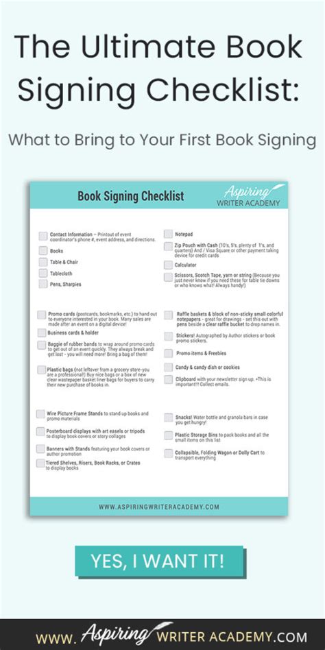 The Ultimate Book Signing Checklist What To Bring To Your First Book