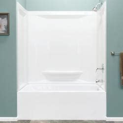 You'll want to next hold the panels in place according to the manufacturers instructions and mark the location of the top and sides on the wall so that you can make sure that the panels will be level. Lyons Linear™ 60"W x 32"D x 78"H White Bathtub Shower Kit ...