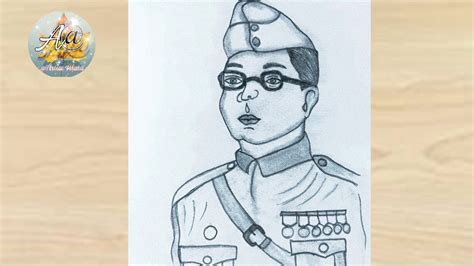 How To Draw Subhas Chandra Bose Ll Netaji Subhash Chandra Bose Drawing Step By Step Youtube