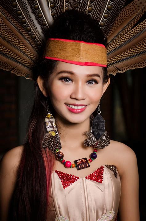 Dayak Girl Wearing Traditional Costume Traditional Outfits
