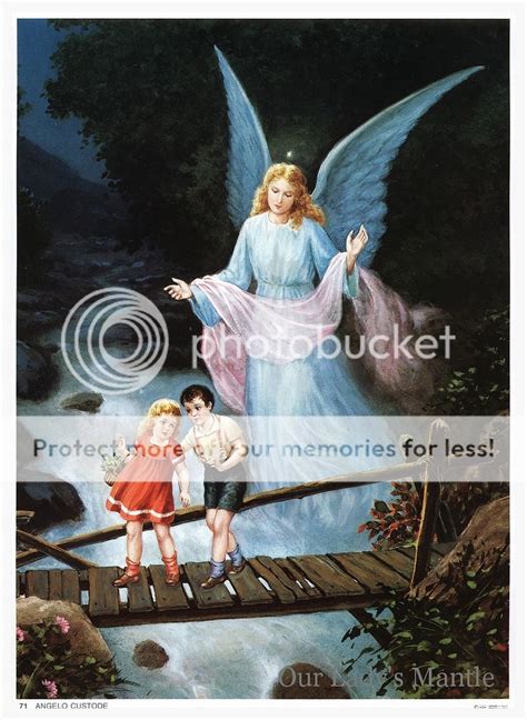 Religious Picture Art Print Guardian Angel And Children Crossing Bridge