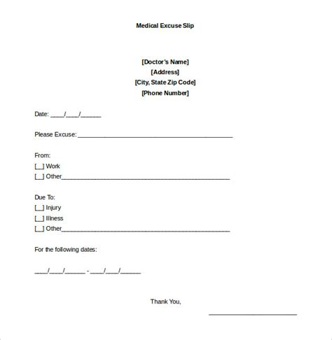 doctors note templates  sample  format
