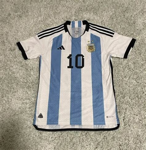 Adidas Argentina Home Authentic Jersey World Cup Qatar 2022 Med Messi