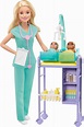 Barbie Métiers coffret poupée Pédiatre blonde avec cabinet médical ...