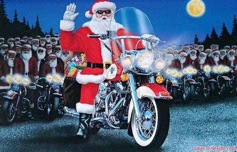 Bikers Christmas Motorcycle Christmas Motorcycle Illustration Biker Art
