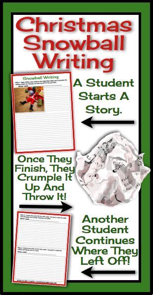 The Christmas Snowball Writing Activity Is Shown In Green And White