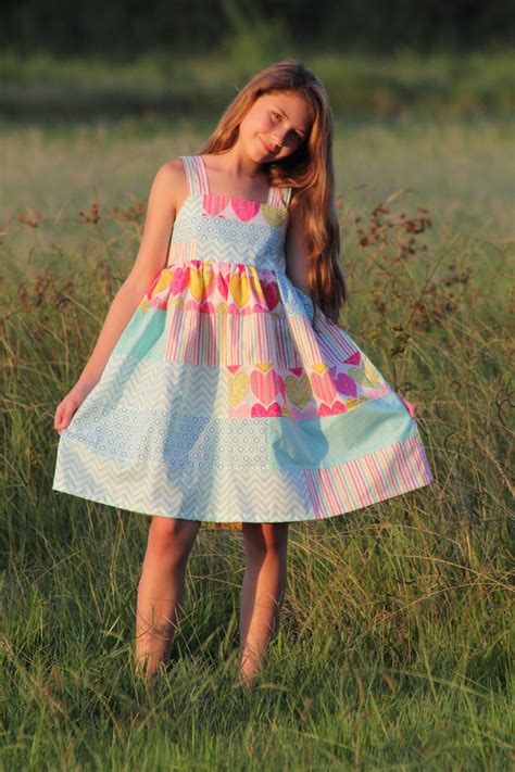 Lilous Tiered Dress Sizes 2t To 14 Kids Pdf Pattern