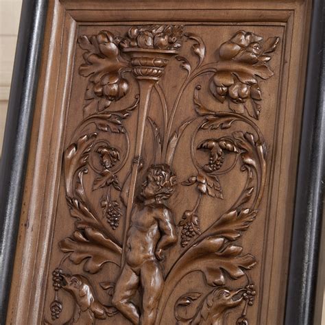 Pair Italian Carved Wood Panels - Inessa Stewart's Antiques