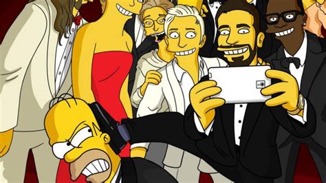 Famous Oscar Selfie Gets The Simpsons Treatment