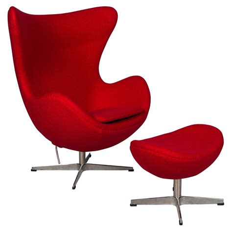 Leisuremod Arne Jacobsen Egg Chair And Ottoman Chair And Ottoman Set