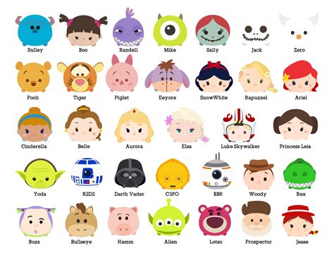 Disney Tsum Tsum 65 Images At 300dpi Resolution Digital