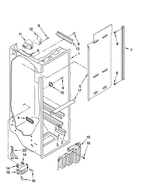 Refrigerator Liner Parts Diagram And Parts List For Model 10657702704