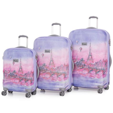 it luggage paris balloons 3 trolley suitcase set travel cabin bag lightweight