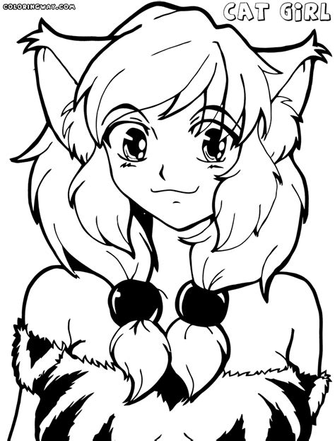 Anime Cat Girl Coloring Sheets Coloring Pages